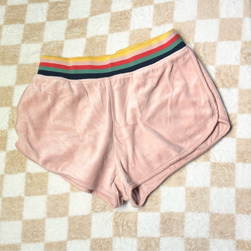 Plus size XS Wild Fable Pink terry pull on Shorts with Striped Waistband